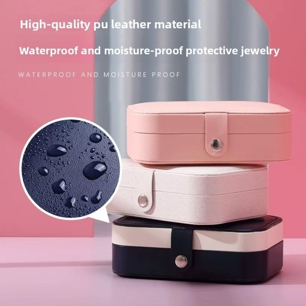 Mini Jewelry Storage Box Square Earring Organizer Simple Necklace Ring Case Outdoor
