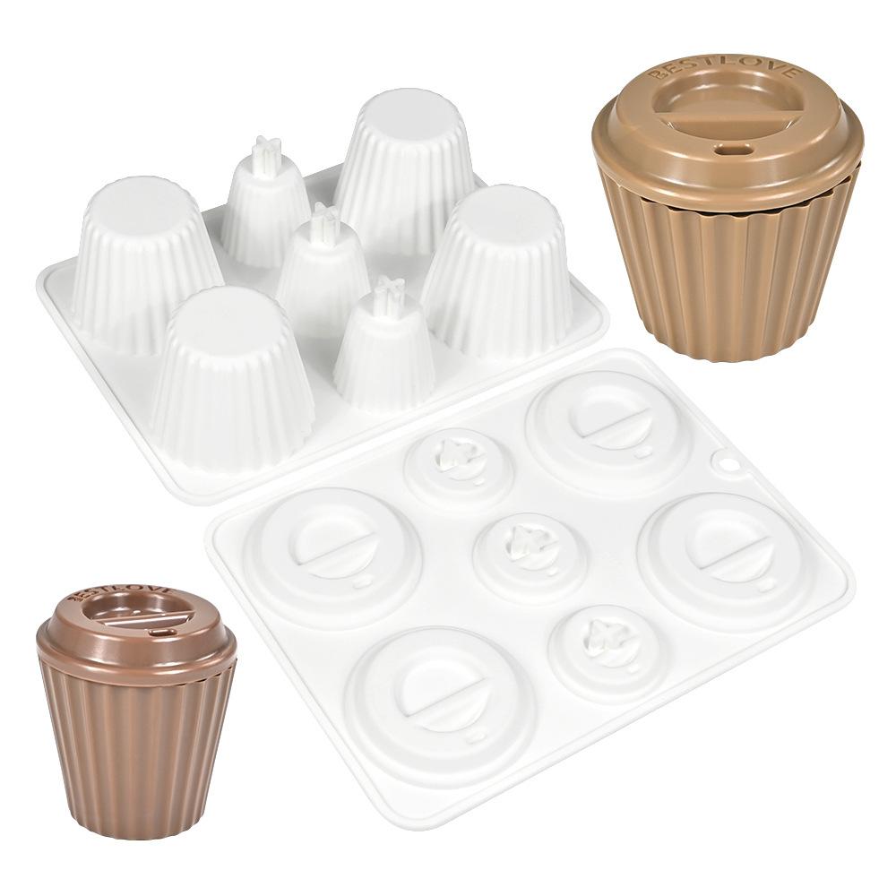 Bake Ware Set Striped Coffee Cup Design Silicone Cake Mold Chocolate Dessert Baking Tools Kitchen Supplies