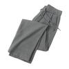 Men Long Pants Adjustable Drawstring Elastic Waist Casual Trousers with Pockets Solid Color Versatile Casual Wear