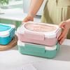 Ланч-бокс на 1350 мл с вилкой, ложкой, 5 отсеками, коробка для соуса, микроволновая печь, безопасный для пищевых продуктов, школьники, контейнер для еды Bento, кухонные принадлежности
