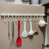 Adhesive Kitchen Storage Rack with Sliding Hooks for Easy Organization and Space-Saving - No Drilling Required,Christmas Storage