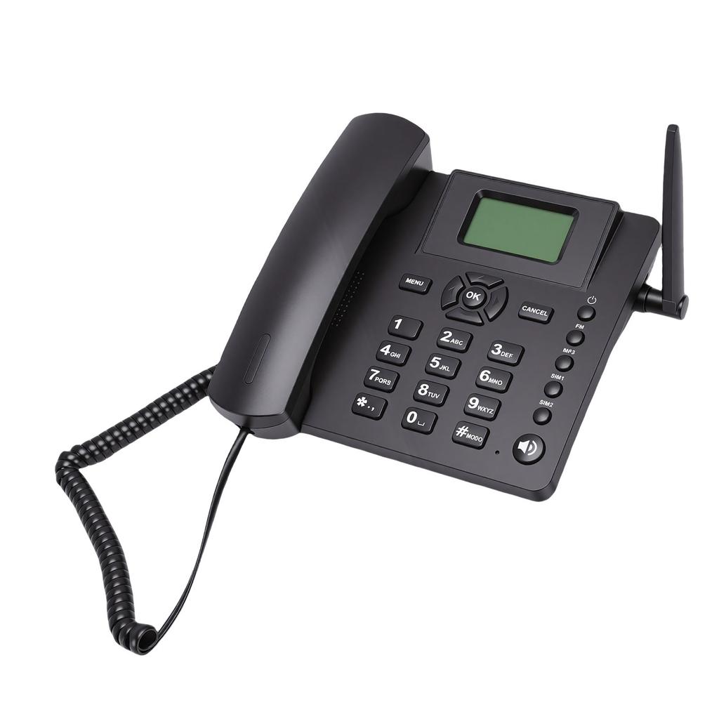Беспроводной GSM Настольный Телефон Четырехдиапазонный Две SIM-карты 2G Стационарный Беспроводной Телефон с Антенной Радио Будильник для Домашнего Звонка