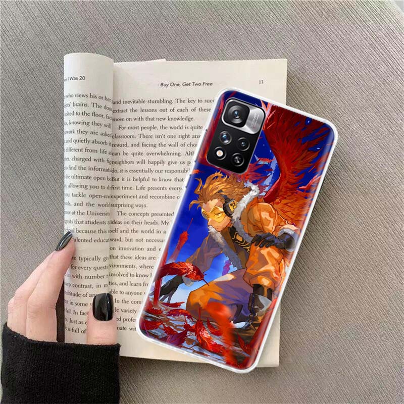 Чехол для телефона Аниме MHA Hawks BNHA Для Redmi Note 13 12 Pro Plus 14 15 Pro 5G 11 11T 11E 11S 10 Pro 10S 9 9S Прозрачный ТПУ Чехол для телефона C