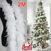 2M Christmas Tree Decoration White Feather Strips Christmas Wedding New Year Decoration Christmas Party Decoration