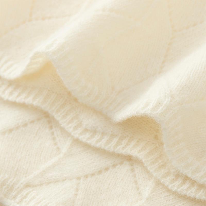 Women's Cashmere Neck Cover Qinghe Cashmere 30% Cashmere 70% Wool Women's Autumn and Winter Cashmere Scarf Soft and Warm