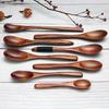 Solid Wood Lacquer Long Handle Winding Wood Spoon Style Log Small Spoon Free Lettering Multi-style Stirring Spoon