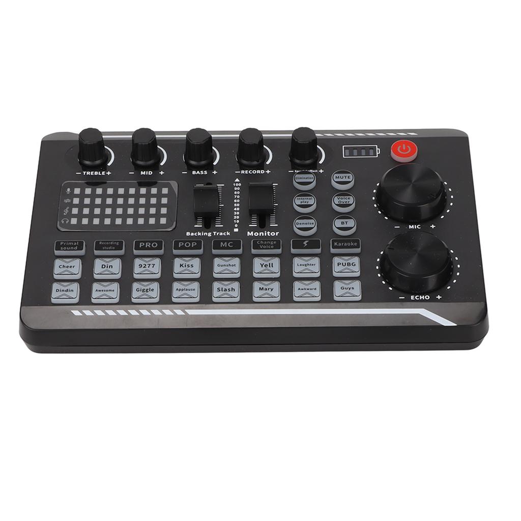 F998 Live Sound Card 16 Bits 44.1KHz Dual Channel Multifunctional Sound Mixer for Computers Mobile Phones