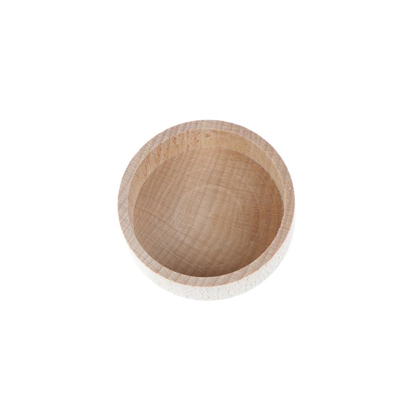 Round Wooden Wedding Ring Jewelry Trinket Box Wood Storage Container Case