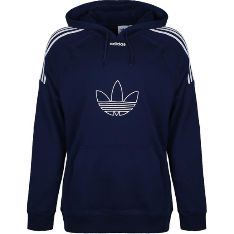 Adidas Originals Flock Hoody Logo Design Fashion Comfortable Sweatshirt Men Hoodies Blue DU8206