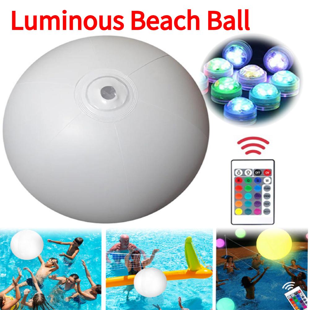 Garden Luminous LED Ball Remote Control LED Glowing Balloon LED Glowing Inflatable Beach Balloon Beach Wedding Party Decoration