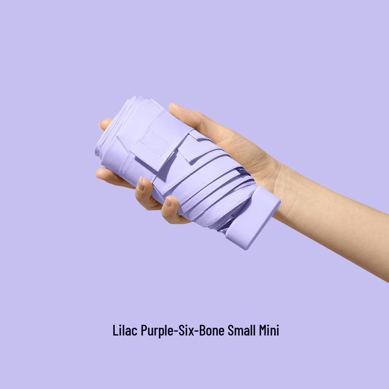 Oil Painting Capsule Umbrella: Five-Fold Mini, Sunny and Rainy Dual-Use, Sunscreen Sunshade with Print Logo