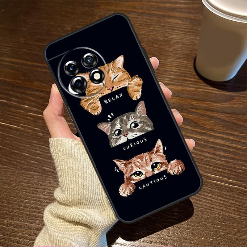 Funny Cat Art Case For OnePlus 15R 13R 12R 10R 8T 10T 13T 15 13 12 11 9 10 Pro Nord CE 5 4 3 2 Lite N20 N30
