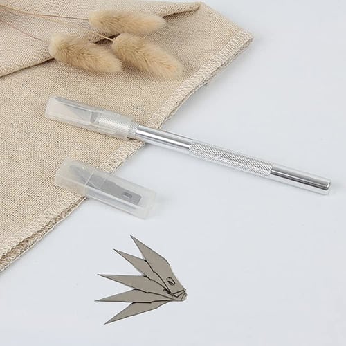 YFFSFDC Art Knife, Design Knife, Paper Cutting Knife, Carving Knife, 5 Replacement Blades, Craft Knife, Eraser, Stamps, Plastic Models, Art Supplies,