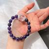 10M High Quality Grape Purple Natural Amethyst Milk White Crystal Bracelet Bracelet.