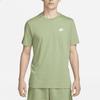 Nike Спортивная клубная футболка с вышитым логотипом и круглым вырезом, с короткими рукавами, мужские топы, зеленый в стиле милитари, AR4997-334