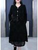 Spring Luxury Sequin Lace Velvet Embroidered Casual Dress for Plus-Size Women