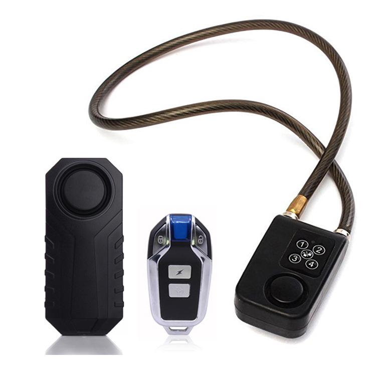 Remote-Controlled Anti-Theft Glass Door Bicycle Helmet Lock with Steel Cable