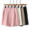 Casual Fashion Suit Short Pants for Women Summer Solid Elastic High Waist Short Pant with Pockets Work Office Vacation Comfy Lightweight Plus Pants