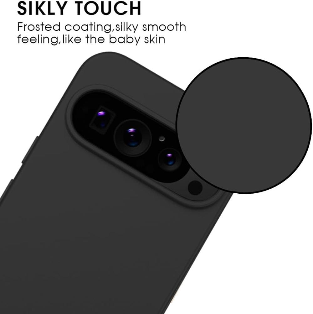 Матовый силиконовый ультратонкий мягкий чехол для Google Pixel 10 9 Pro Xl 8 8A 6 6A 7A 7 Pro Сплошной черный матовый ударопрочный задний чехол