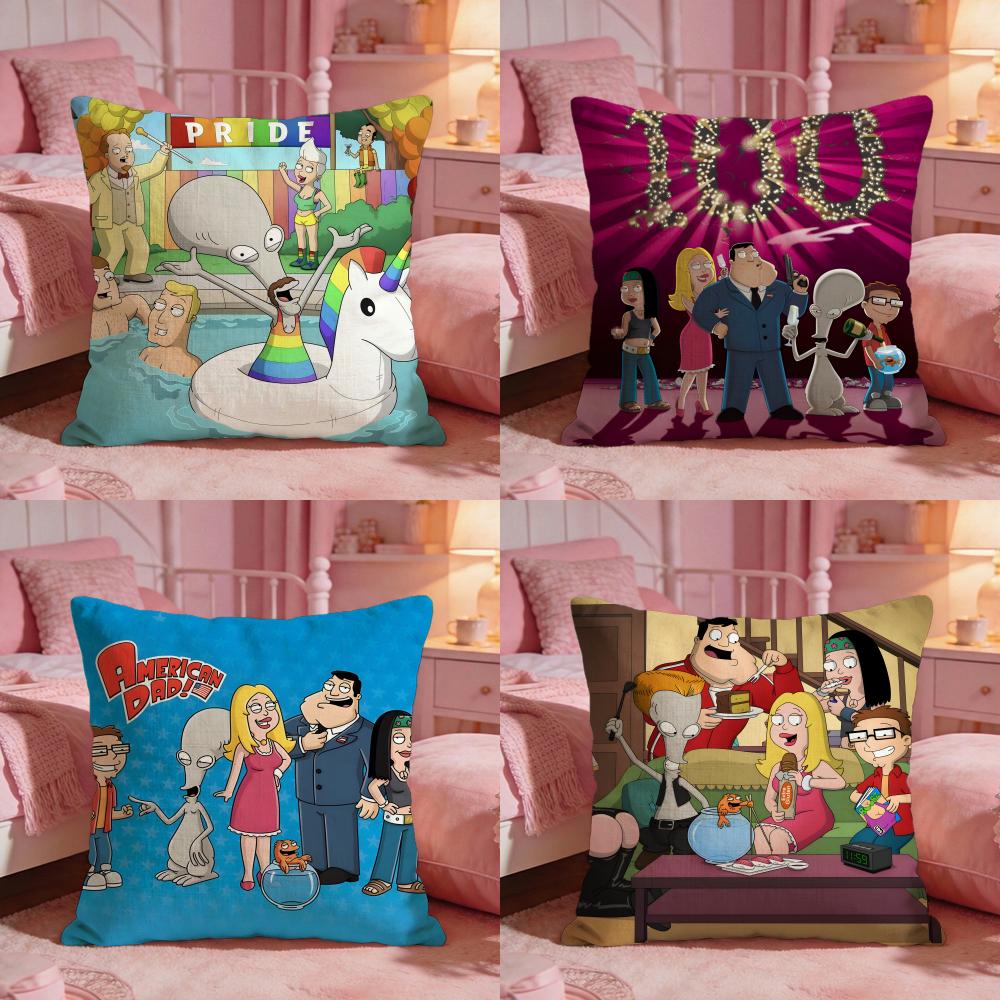 American DDads Anime Cushion Cover Premium Comfort Reversible Pillow Cove Two In One Design For Any Room Car Interior