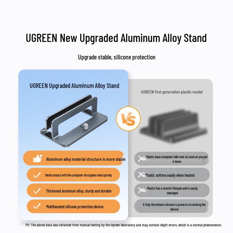 Ugreen Алюминиевая вертикальная подставка для ноутбука и охлаждающая база