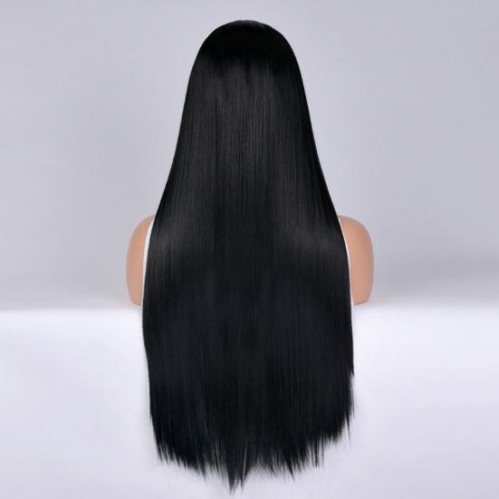 Женский длинный прямой парик, средняя часть, натуральные шелковистые термостойкие высокотемпературные волокна, костюм для вечеринки, косплей, красочные синтетические волосы