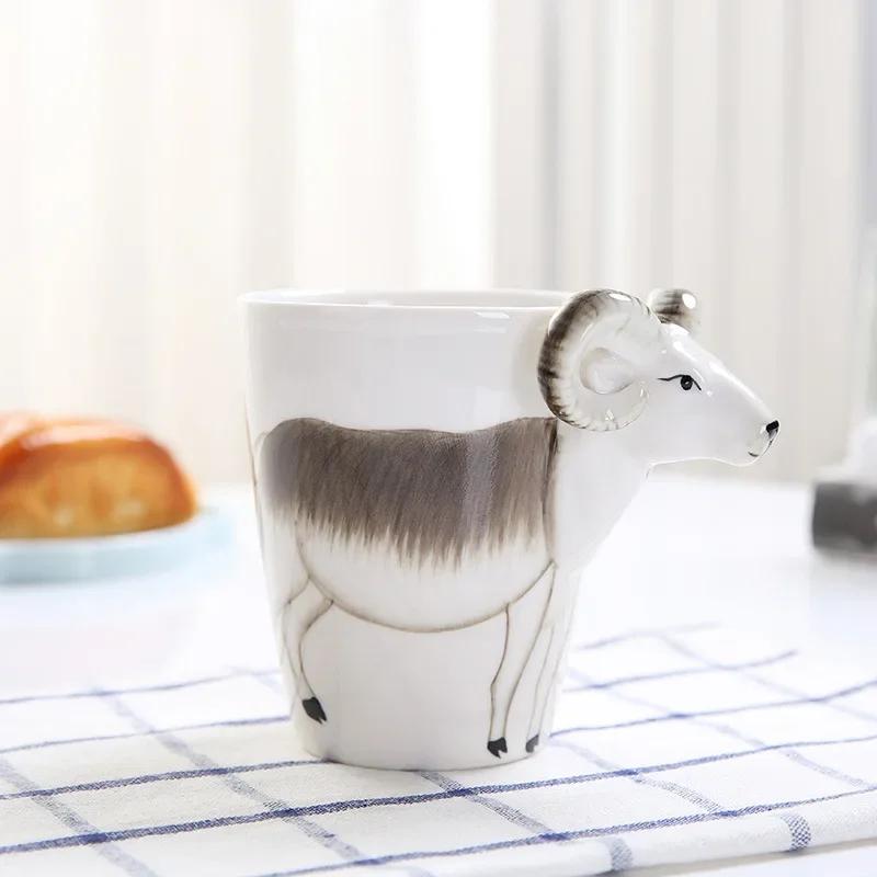 3D трехмерная чашка для воды с изображением животных из мультфильма, высокотемпературная керамическая кружка для молока, кофе, чая, детей, кружка для воды, домашняя кружка