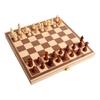 Reversible Wooden Board for Chess,24 Interlocking Wooden Checkers and 32 Standard Chess Pieces for Age 8 To Adult for Family Fun
