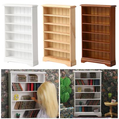 Кукольный мини-книжный шкаф-полка 45303 Scale White Modern Living Room Furniture for Dollhouse