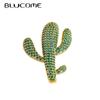 Quality Cute Anime Green Cactus Plant Copper Brooches for Women Men Suit Scarf Hijiab Pins