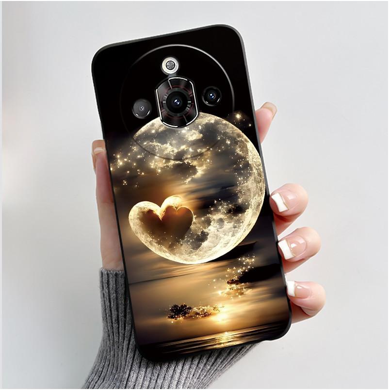 For ZTE Nubia Focus Pro 5G Case Z2351N Luxury Cute Heart Rabbit Soft TPU Silicon Matte Black Phone Casing Shockproof Back Cover
