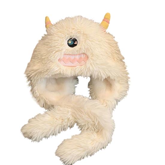 Забавная плюшевая шапка с мультяшным дизайном, супермягкая, ультра-толстая, приятная для кожи, ветрозащитная, очаровательная термоплюшевая шапка, головной убор