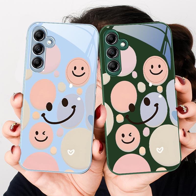 Розово-фиолетовое круглое сердце Для Samsung A20 30 22 23 24 25 26 31 32 33 34 35 42 50 51 52 53 54 55 56 70 71 72 73 стеклянный чехол для телефона