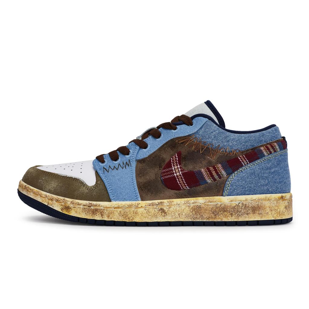 Jordan Air Jordan 1 Винтажные Баскетбольные Кроссовки Мужские Низкие Белый/Синий/Красный/Коричневый IH0648-141(Team80-S-BOX)
