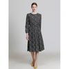 Ozoc Round Neck Pleats Floral Dress