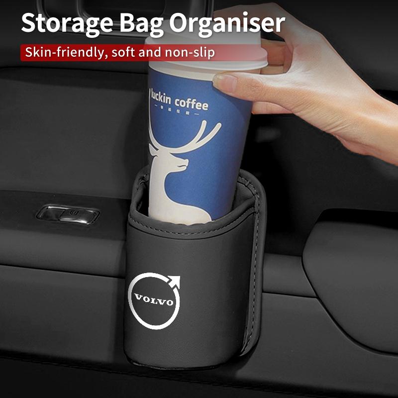 AALF1 Leather Car Door Cup Holder Organizer Storage Bin Drink Rack Auto Cup Holder Car Interior Accessories For Volvo XC40 XC60 XC70 X