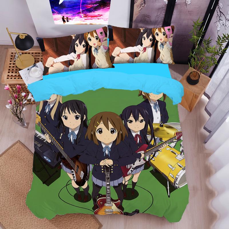 Ho-kago Tea Time Bedding Set Yui Hirasawa Duvet Cover Set,Soft And Breathable,All-Season Universal Gifts for Children girls boys