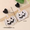 Fancy Acrylic Halloween Skull Pumpkin Stud Earrings for Women Female Gothic Big Dangle Jewelry Party Pierced Ghost Ear Drop Gift