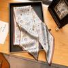 Luxury Long Silk Scarf Female Animal Horse Print Thin Narrow Scarf Bag Hair Band Ribbon Scarfs Women Neckerchief