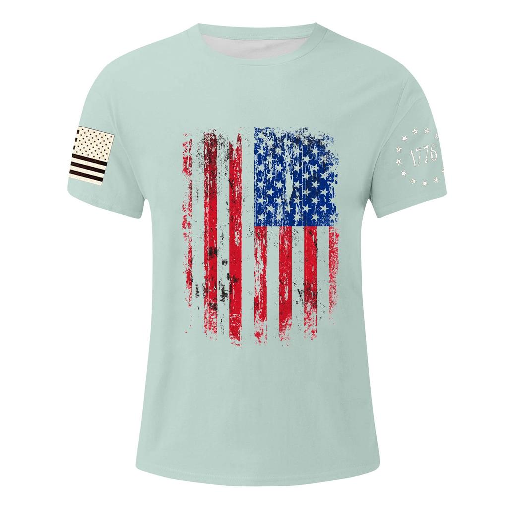 Мужская футболка с принтом ко Дню независимости, мужской свободный повседневный топ с короткими рукавами