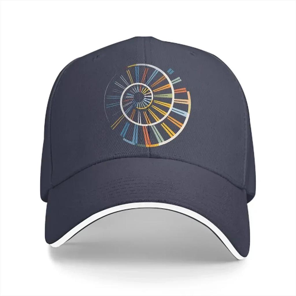 Washed Unisexs Baseball Cap Sacred Spiral Colorful Trucker Snapback Caps Dad Hat Fibonacci Sequence Golden Ratio Golf Hats