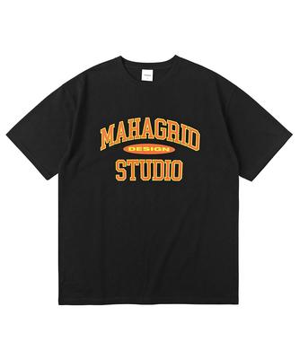 Черная футболка с логотипом колледжа MAHAGRID(Mg2Bsmt536A)