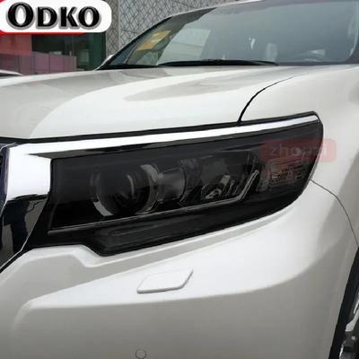 Для Toyota Land Cruiser Prado 150 2018   Черная защитная пленка для тонировки фар автомобиля Прозрачная наклейка из ТПУ Аксессуары