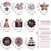 Счастливого 45-го дня рождения, подвесные спирали, ленты, украшения для потолка, Празднование 45, подвесные спирали из фольги с вырезами для 45-летнего, Розовое золото, День рождения