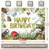 2D Bug Adventure Happy Birthday Backdrop, Kids Nature Party Banner, Photography Background
