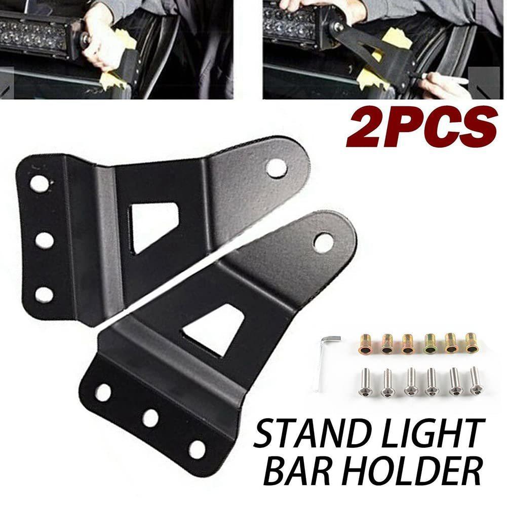 1 Pair Car Upper Bar Mounting Brackets Kits Compatible For Off-road Roof Led Light Strip Bracket