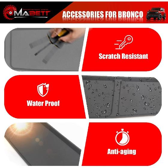 Mabett Car Dash Non-Slip Rubber Pad 3 PCS For Ford Bronco Accessories 2024, Non-Slip Shock Proof Dashboard Mat Fit Bronco 2/4-Door, Car Interior