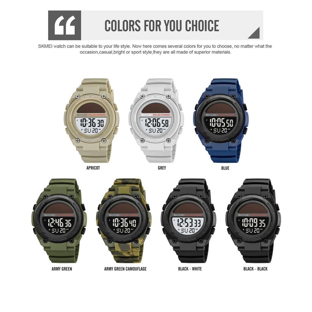 Skmei 2712 Chronograph Military Retro Men's Clock Montre Homme New Fashion Sports Digital Electronic Watch Solar Waterproof