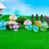 5Pcs Colorful Glowing Tiny Mushrooms Mini Figurines Miniature Luminous Mushrooms Fairy Garden Accessories Home Diy Decor