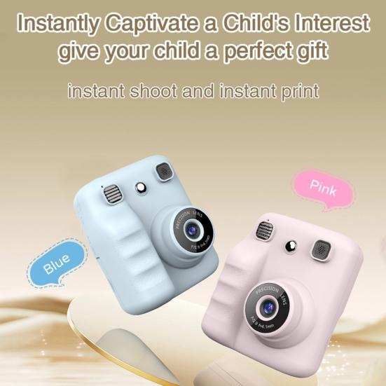 Instant Print Camera 2.4 Inch IPS Screen 1080P Rechargeable Compact Portable